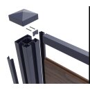 WPC Alu Sichtschutz Zaun braun 1,85 m