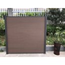 WPC Alu Sichtschutz Zaun braun 1,85 m