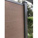 WPC Alu Sichtschutz Zaun braun 1,85 m