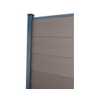 WPC Alu Sichtschutz Zaun braun 1,85 m Erweiterung