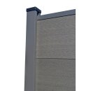 WPC Alu Sichtschutz Zaun grau 1,85 m Start-Feld