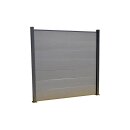 WPC Alu Sichtschutz Zaun grau 1,85 m Erweiterung