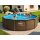 Frame Pool 305 x 76cm - Rattan dunkel