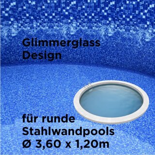 Poolfolie 3,60 x 1,20m Glimmerglass / 0,32