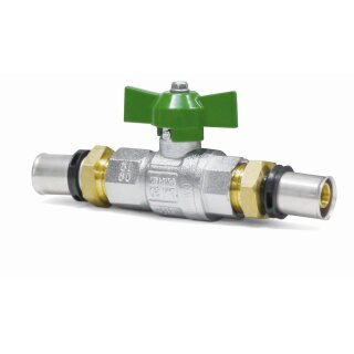 32 x 3 mm Kugelhahn GRÜN Pressfitting DVGW