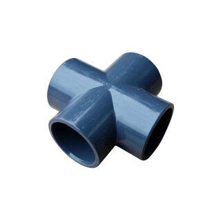 PVC-U Kreuzstück – 50 mm, 4 Klebemuffen