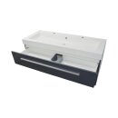 Doppelwaschtisch 120cm, grau Hochglanz