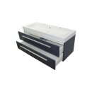 Doppelwaschtisch 120cm, grau Hochglanz