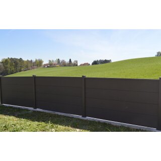WPC Alu Gartezaun grau 1,10 m