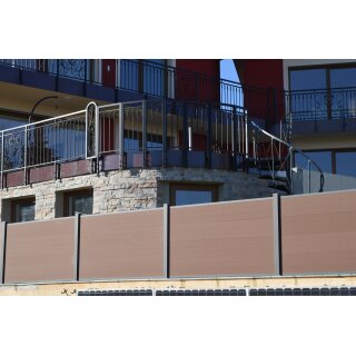 WPC Alu Gartezaun braun 1,10 m Start-Feld