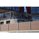WPC Alu Gartezaun braun 1,10 m Start-Feld