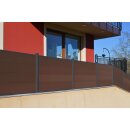 WPC Alu Gartezaun braun 1,10 m Start-Feld