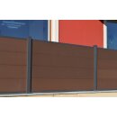 WPC Alu Gartezaun braun 1,10 m Start-Feld