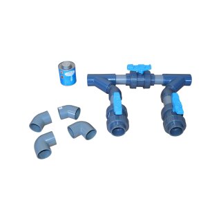 PVC-U Bypass-Set – 50 mm strömungsoptimiert mit 45°-Abgängen