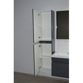 Seitenschrank Serie A-170cm, grau Hochglanz, links