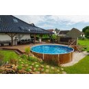 AZURO 5,50 x 1,20m - Holzoptik, rund